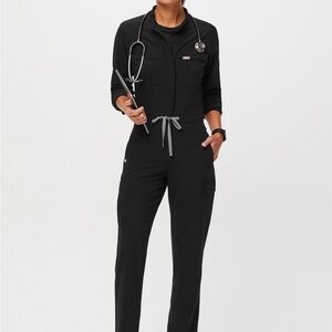 Figs Chantal BlackScrub Jumpsuit M